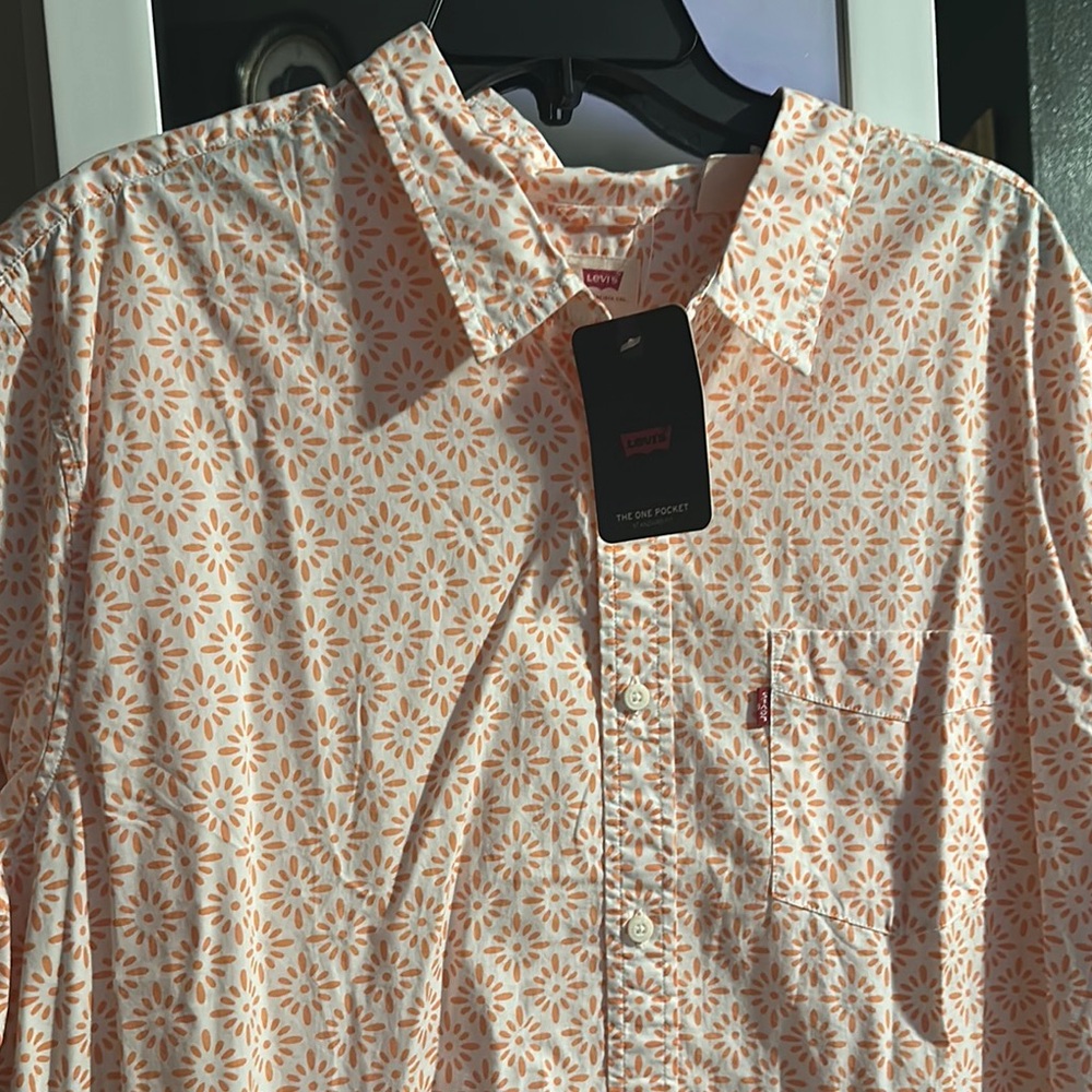 Levi's Men's Floral Orange Shirt